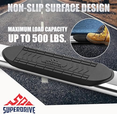 5'' Curved Oval Running Boards Compatible with 2004-2014 Ford F-150 Super (Extended) Cab