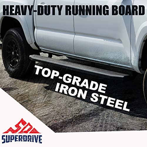 6'' Running Boards Compatible with 2000-2018 Chevy Silverado, GMC Sierra 1500 2000-2018 2500 3500 HD Crew Cab (Extended Cab)