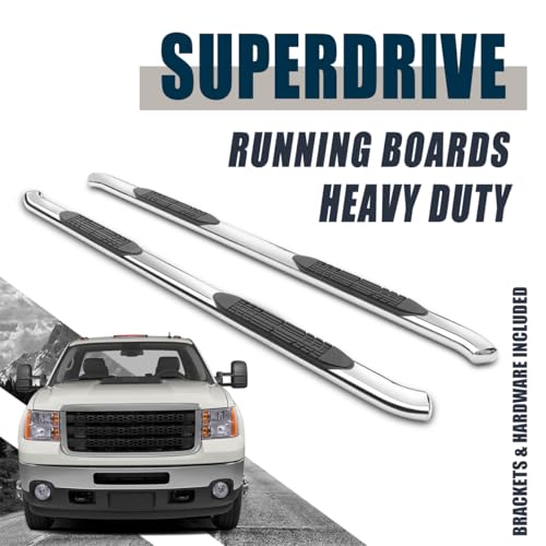 4'' Curved Oval Running Boards Compatible with 2015-2022 Chevy Colorado Extended Cab / 2015-2022 GMC Canyon Extended Cab