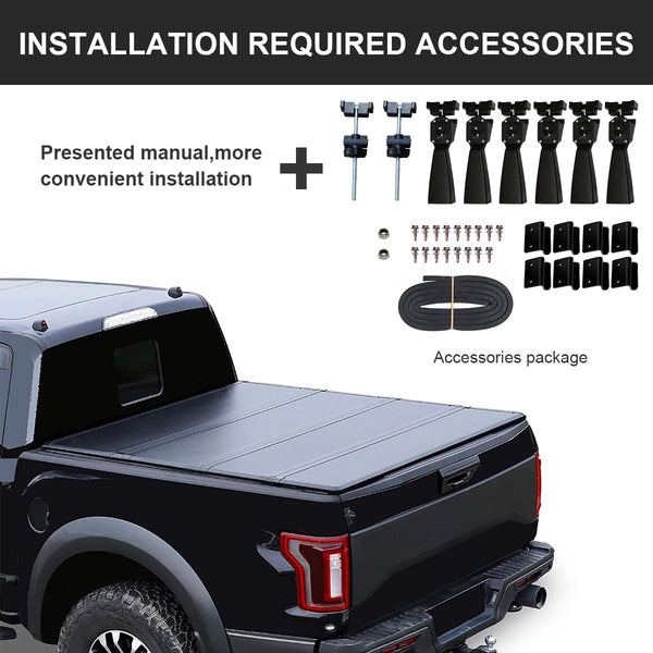 5.8 Feet Quad Fold Hard Truck Bed Tonneau Cover Fits 15-18 Silverado Sierra 2500/3500