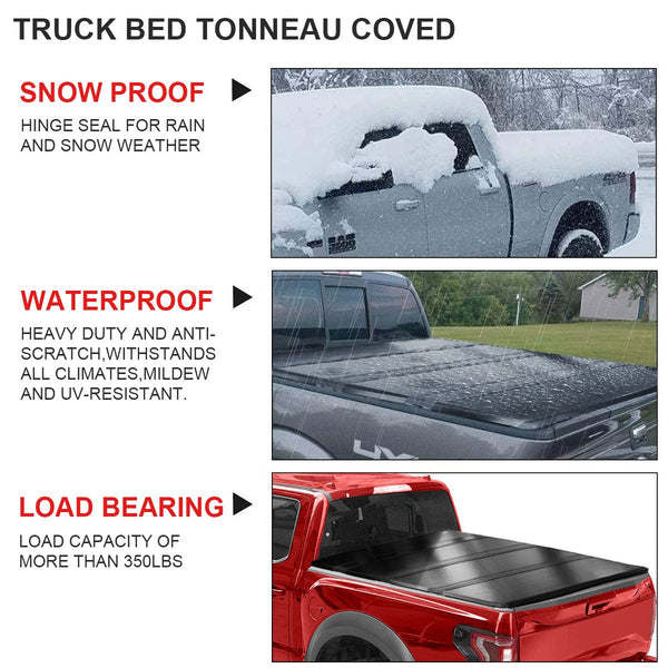 5.8 Feet Quad Fold Hard Truck Bed Tonneau Cover Fits 15-18 Silverado Sierra 2500/3500