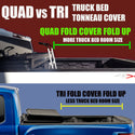 5.7 Feet Quad Fold Truck Bed Tonneau Cover Fits 2009-2021 Dodge Ram 1500/2500 / 3500